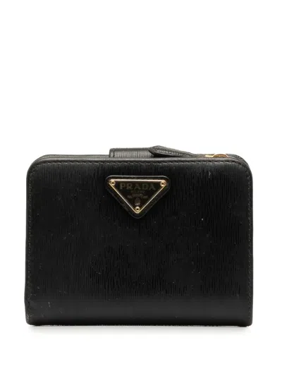 Pre-owned Prada 2013-2023 Vitello Move Wallet Small Wallets In Black
