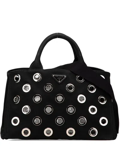 Pre-owned Prada 2013-2024 Canvas Canapa Grommet Satchel