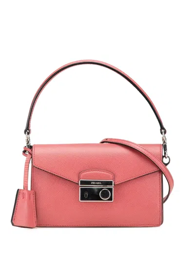 Pre-owned Prada 2013-2024 Mini Saffiano Lux Sound Satchel