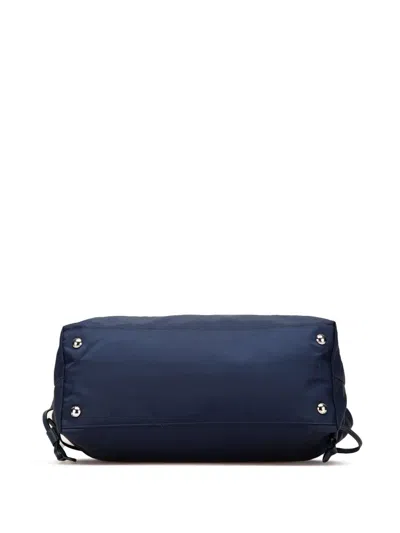 Pre-owned Prada 2013-2024 Saffiano Trimmed Tessuto Open Convertible Tote Satchel