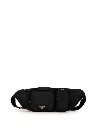 Pre-owned Prada 2013-2024 Tessuto Belt Bag In Black