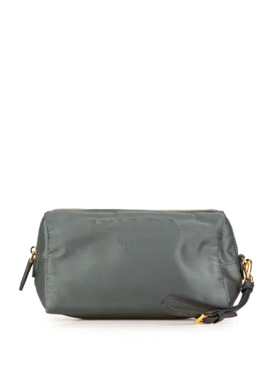 Pre-owned Prada 2013-2024 Tessuto Logo Cosmetic Pouch In Grey