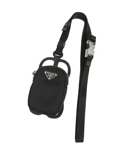Pre-owned Prada 2013-2024 Tessuto Phone Holder Crossbody Bag In Black