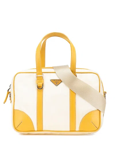Pre-owned Prada 2013-2024 Tessuto Satchel In White
