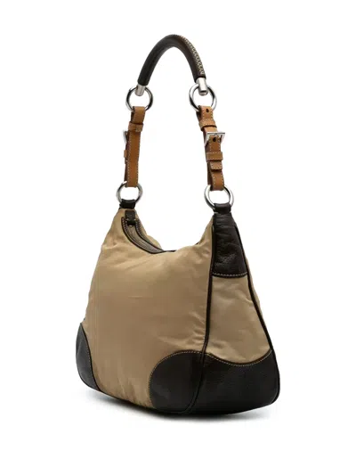 Pre-owned Prada 2013-2024 Tessuto Shoulder Bag In Brown