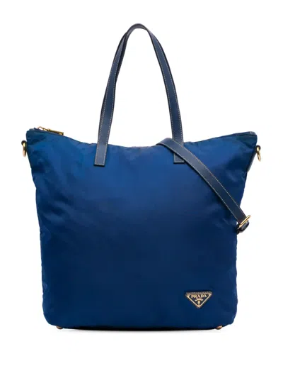Pre-owned Prada 2013-2024 Tessuto Zip Top Convertible Tote Satchel