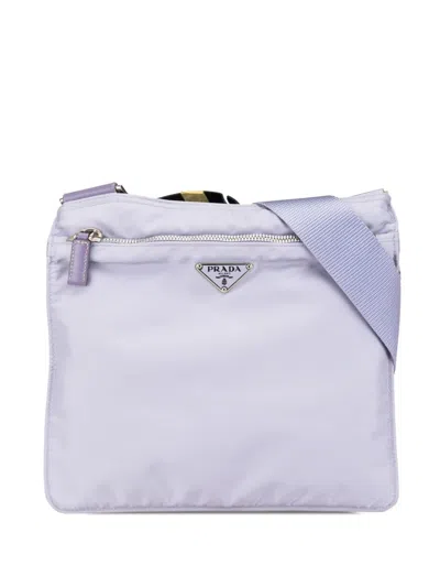 Pre-owned Prada 2013-2024 Tessuto Zip Top Crossbody Bag In Purple