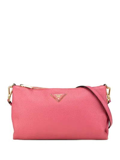 Pre-owned Prada 2013-2024 Vitello Daino Crossbody Bag In Pink