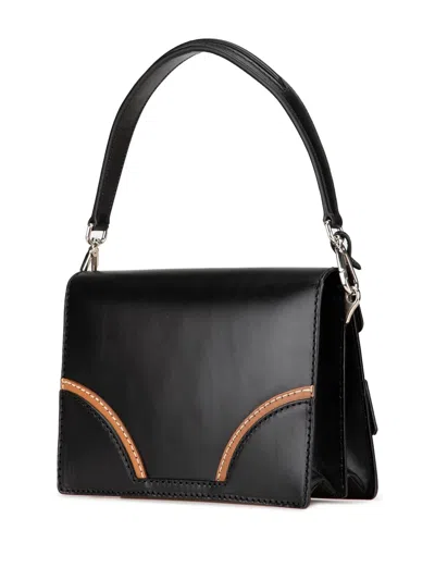 Pre-owned Prada 2013-2024 Vitello Stitched Sound Lock Satchel In Black