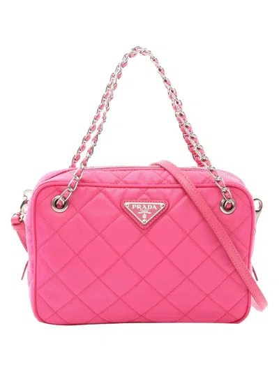 Pre-owned Prada 2013-2025 Impuntu Tessuto Camera Bag Satchel