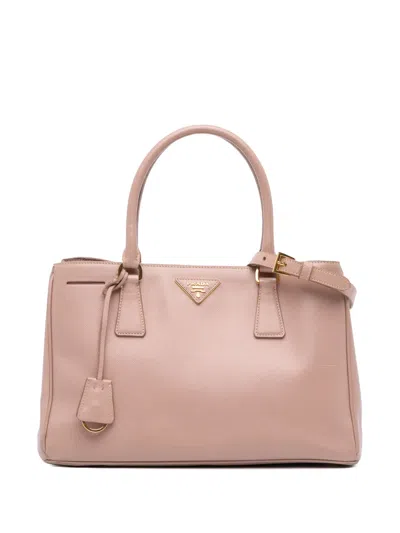 Pre-owned Prada 2013-2025 Medium Saffiano Lux Galleria Satchel In Brown