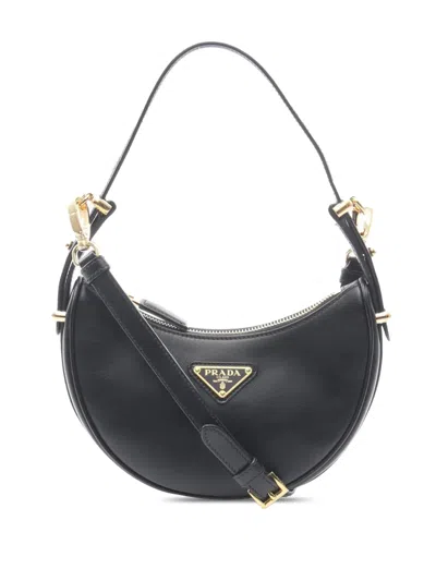 Pre-owned Prada 2013-2025 Mini Soft Calf Arque Satchel In Black
