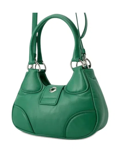 Pre-owned Prada 2013-2025 Nappa Soft Padded Re Edition 2002 Moon Satchel In Green