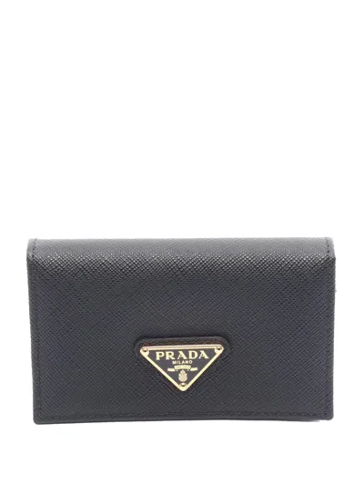 Pre-owned Prada 2013-2025 Saffiano Card Holder In Black