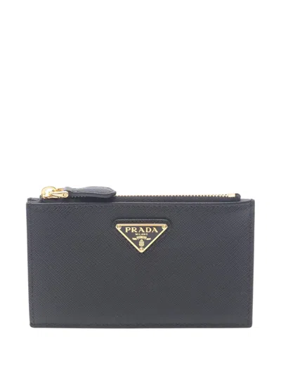 Pre-owned Prada 2013-2025 Saffiano Card Holder In Black