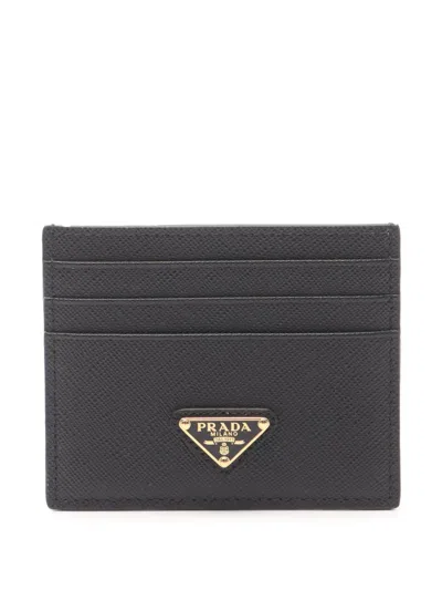 Pre-owned Prada 2013-2025 Saffiano Card Holder In Black