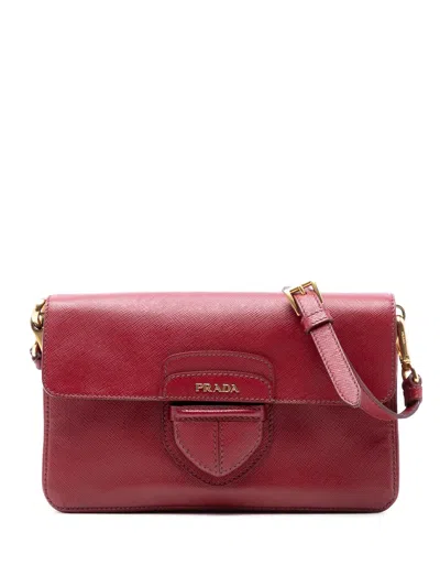 Pre-owned Prada 2013-2025 Saffiano Crossbody Bag In Red