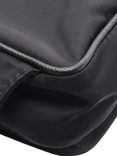 Pre-owned Prada 2013-2025 Saffiano Trimmed Re Nylon Belt Bag In Black