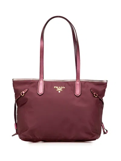 Pre-owned Prada 2013-2025 Saffiano Trimmed Tessuto Tote Bag