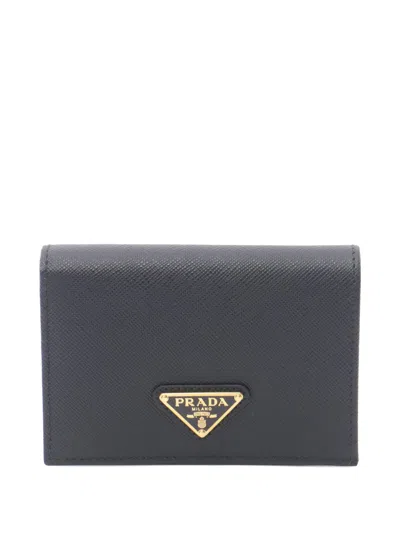 Pre-owned Prada 2013-2025 Saffiano Wallet Small Wallets In Black