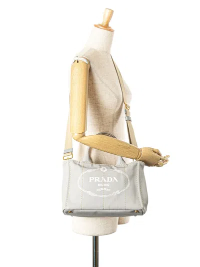 Pre-owned Prada 2013-2025 Small Canvas Canapa Logo Satchel