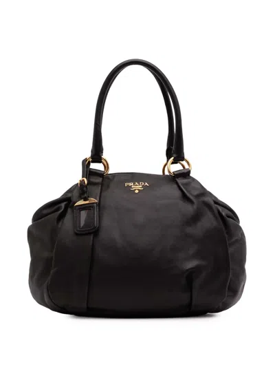Pre-owned Prada 2013-2025 Soft Calf Satchel In Black