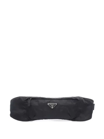 Pre-owned Prada 2013-2025 Tessuto Belt Bag In Black