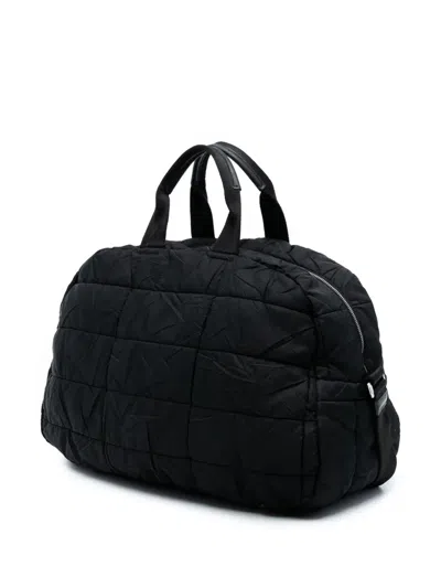 Pre-owned Prada 2013-2025 Tessuto Bomber Travel Bag In Black