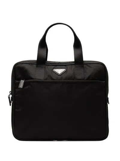 Pre-owned Prada 2013-2025 Tessuto Business Bag In Black