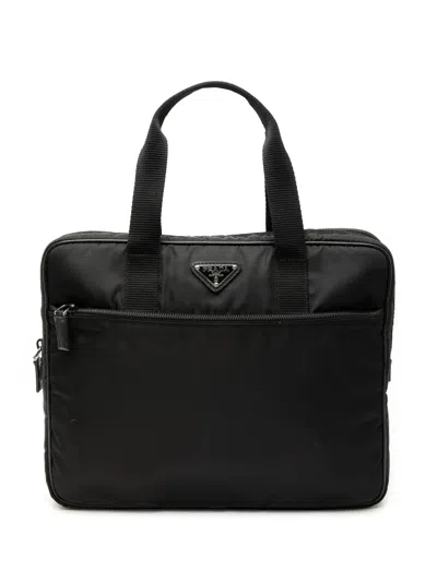 Pre-owned Prada 2013-2025 Tessuto Business Bag In Black