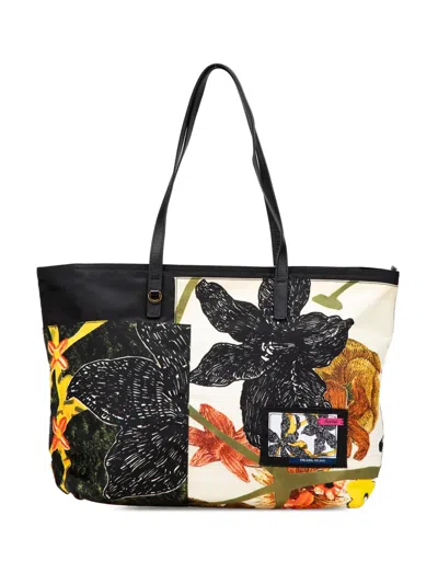 Pre-owned Prada 2013-2025 Tessuto Flower Collage Tote Bag