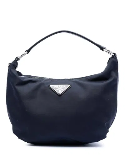 Pre-owned Prada 2013-2025 Tessuto Hobo Bag In Blue