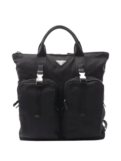 Pre-owned Prada 2013-2025 Tessuto Montagna Tote Backpack In Black