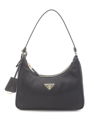 Pre-owned Prada 2013-2025 Tessuto Re-edition 2005 Shoulder Bag In Black