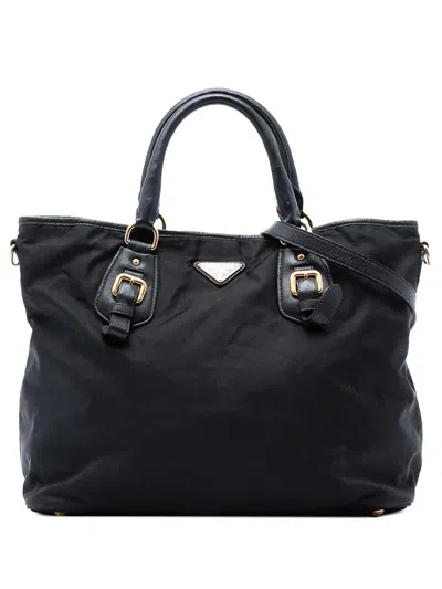 Pre-owned Prada 2013-2025 Tessuto Satchel In Black