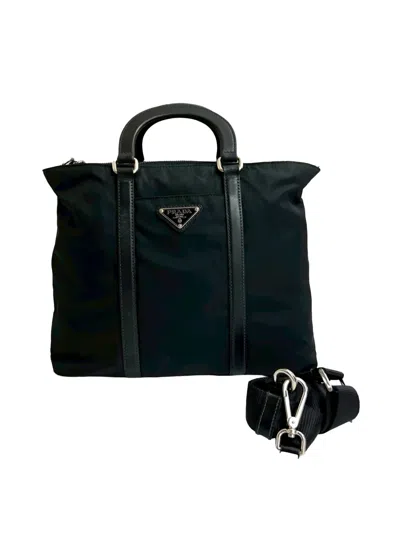 Pre-owned Prada 2013-2025 Tessuto Satchel In Black