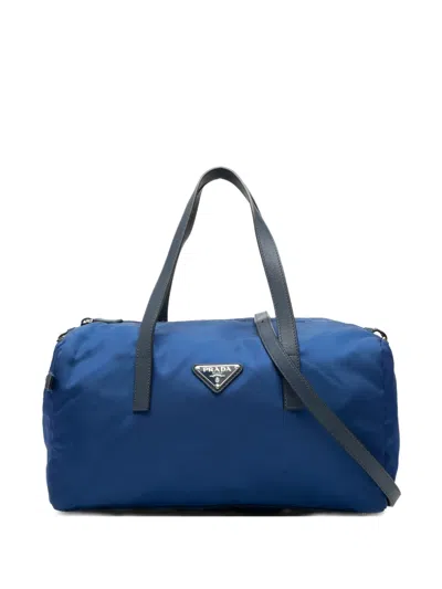 Pre-owned Prada 2013-2025 Tessuto Satchel In Blue