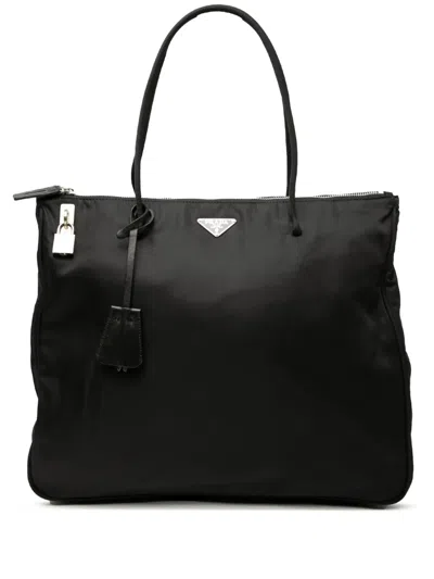 Pre-owned Prada 2013-2025 Tessuto Tote Bag In Black