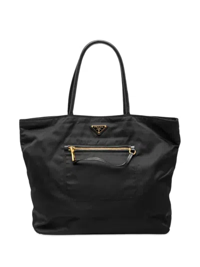 Pre-owned Prada 2013-2025 Tessuto Tote Bag In Black