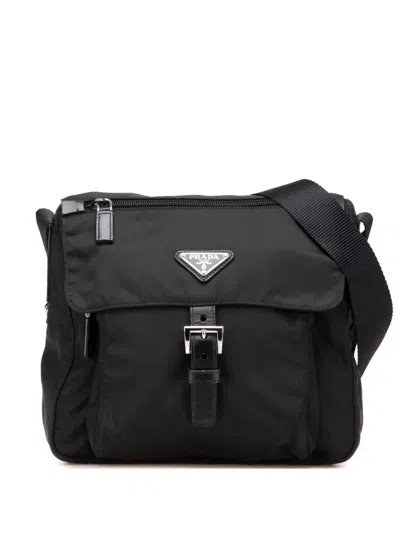 Pre-owned Prada 2013-2025 Tessuto Zip Buckle Messenger Bag Crossbody Bag