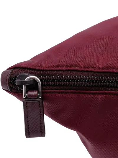 Pre-owned Prada 2013-2025 Tessuto Zip Top Convertible Tote Satchel In Red