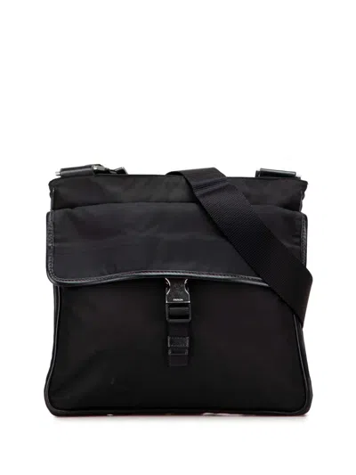 Pre-owned Prada 2013-2025 Tessuto Zip Top Crossbody Bag In Black