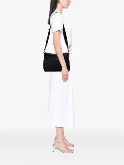 Pre-owned Prada 2013-2025 Tessuto Zip Top Crossbody Bag In Black