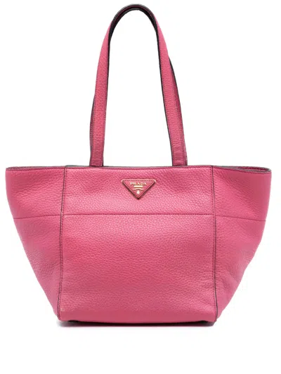 Pre-owned Prada 2013-2025 Vitello Daino Tote Bag In Pink