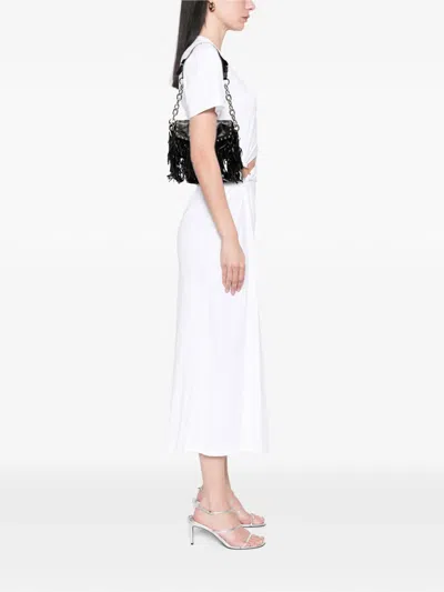 Pre-owned Prada 2013-2025 Vitello Shine Fringe Studded Flap Hobo Bag In Black