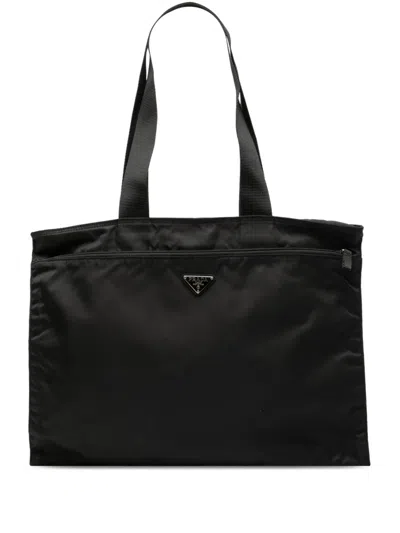Pre-owned Prada 2013-2026 Tessuto Tote Bag In Black