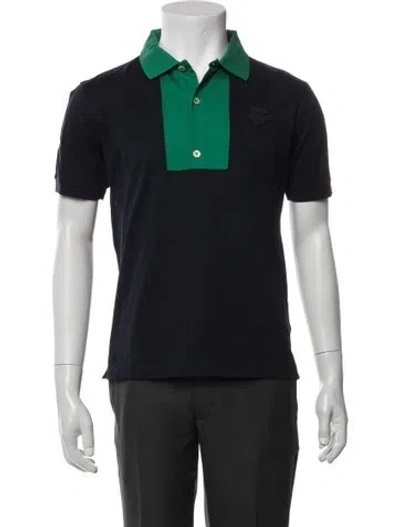 Pre-owned Prada 2013 Colorblock Pattern Polo Shirt In Blue