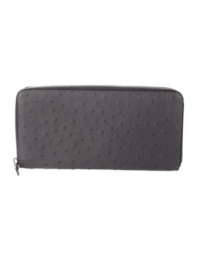 Pre-owned Prada 2013 Continental Wallet In Grey