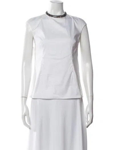 Pre-owned Prada 2013 Crew Neck Top In White