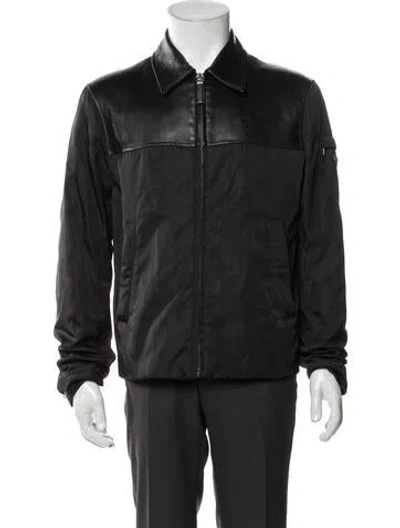 Pre-owned Prada 2013 Enameled Metal Triangle Jacket In Black